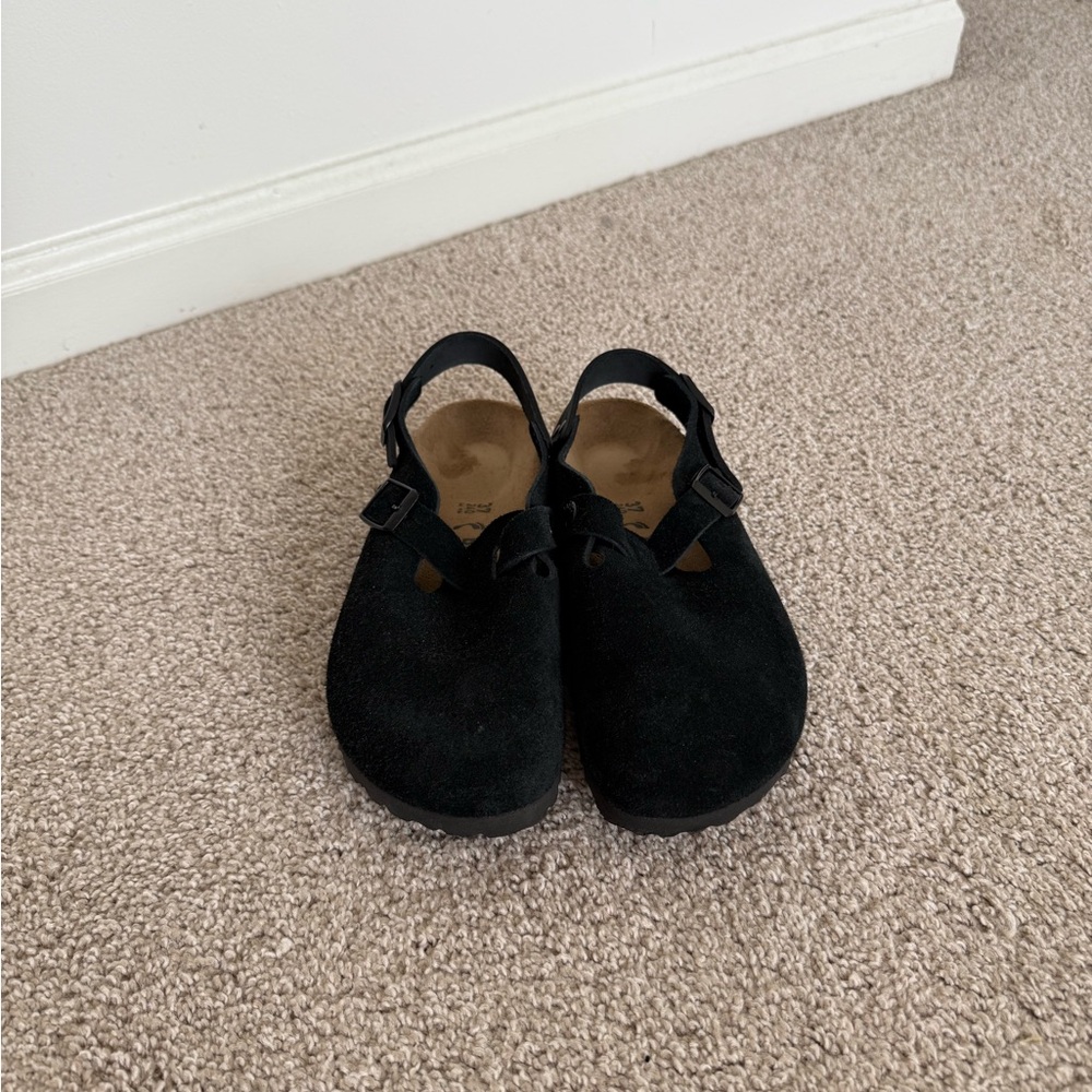 Birkenstock Black Suede Mules
